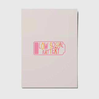 Low social battery postcard