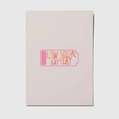 Low social battery postcard