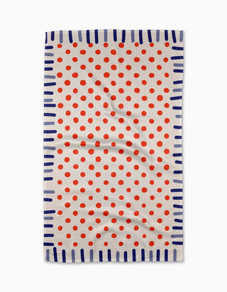 Navy Fringe Geometry Kitchen Tea Towels