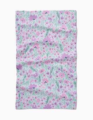 Spring Fleur Blooms Geometry Tea Towel