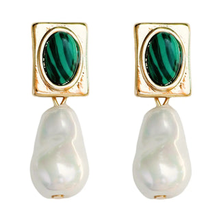 Vintage Square Pearl Drop Earring